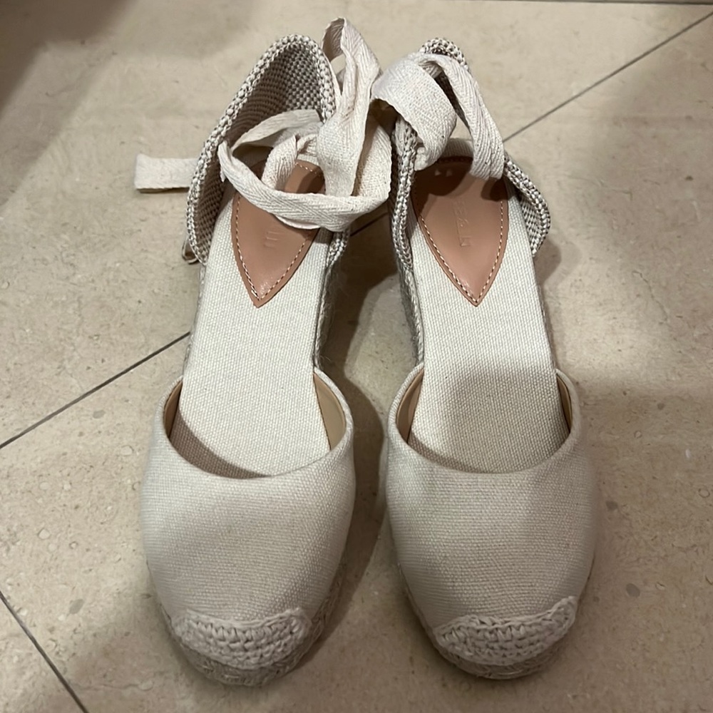 Tie Leg Espadrille Wedges